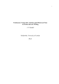 Posthumous Temporality and Encrypted Historical Time in Fiction and Life Writing