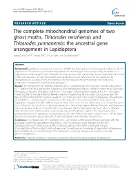 The Complete Mitochondrial Genomes of Two Ghost Moths, Thitarodes