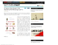 A History of the World in 100 Objects by Neil Macgregor (2011) - Not Even Past