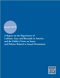 A Report on the Experiences of Lesbians, Gays and Bisexuals In