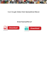 Com Google Gdata Client Spreadsheet Maven