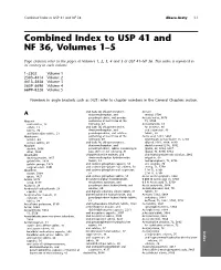 Combined Index to USP 41 and NF 36, Volumes 1–5