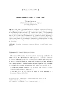 Disconnection in Scientology: a “Unique” Policy?