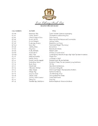 Lost Library Book List