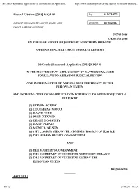 Mccord's (Raymond) Application