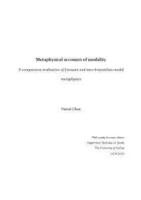 Metaphysical Accounts of Modality