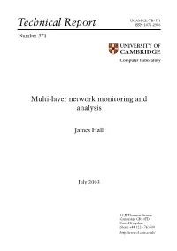 Multi-Layer Network Monitoring and Analysis