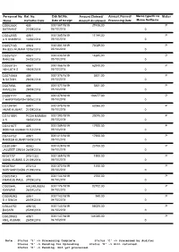 Ref. No. Ref.Letter Date Dak Srl.No. Date of Receipt Amount Claimed
