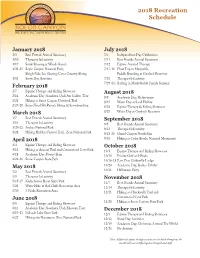 2018 Recreation Schedule