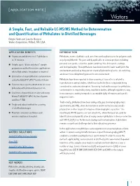 A Simple, Fast, and Reliable LC-MS/MS Method for Determination and Quantification of Phthalates in Distilled Beverages