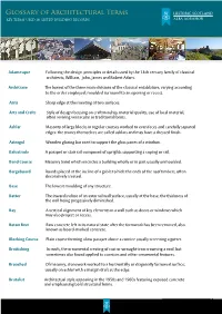 Glossary of Architectural Terms Key Terms Used in Listed Building Records