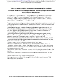 Identification and Validation of Novel Candidate Risk Genes in Endocytic Vesicular Trafficking Associated with Esophageal Atresia and Tracheoesophageal Fistulas