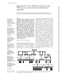Identification of Two Diverent Mutations in the PDS Gene in an Inbred
