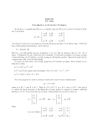 Introduction to Kronecker Products