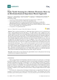 Static Tactile Sensing for a Robotic Electronic Skin Via an Electromechanical Impedance-Based Approach