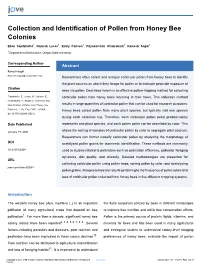 Collection and Identification of Pollen from Honey Bee Colonies