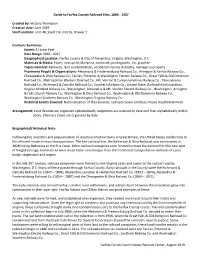 Guide to Fairfax County Railroad Files, 1866-1927