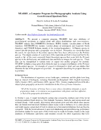 NEARBY, a Computer Program for Phytogeographic Analysis Using Georeferenced Specimen Data