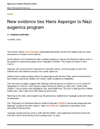 New Evidence Ties Hans Asperger to Nazi Eugenics Program