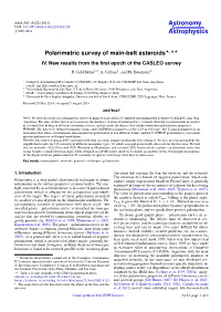 Polarimetric Survey of Main-Belt Asteroids⋆⋆⋆