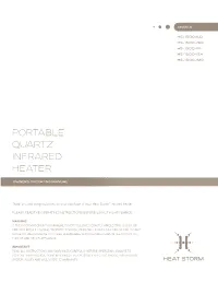Portable Quartz Infrared Heater