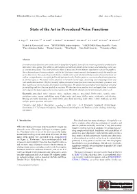 State of the Art in Procedural Noise Functions