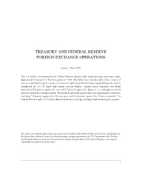 Treasury and Federal Reserve Foreign Exchange Operations