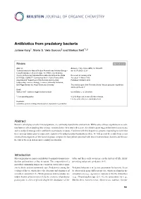 Antibiotics from Predatory Bacteria