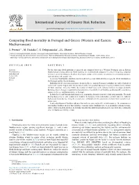 Comparing Flood Mortality in Portugal and Greece