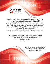 Obfuscation-Resilient Executable Payload Extraction from Packed
