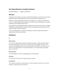 Star Wars Miniatures Complete Glossary (Wotc)