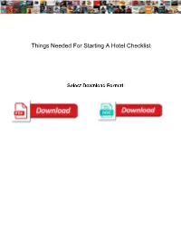 Things Needed for Starting a Hotel Checklist