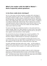 What's the Matter with the NHS in Wales?