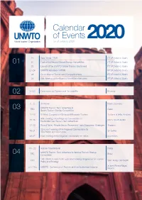 Calendar of Events As of January 2020