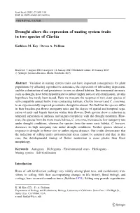 Drought Alters the Expression of Mating System Traits in Two Species of Clarkia