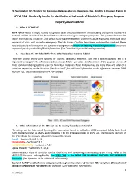 Fd Spec #25 Exhibit 1 Nfpa 704 Frequently Asked Questions