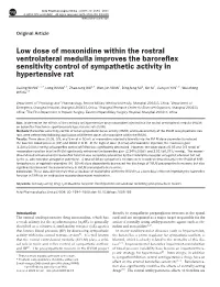 Low Dose of Moxonidine Within the Rostral Ventrolateral Medulla Improves the Baroreflex Sensitivity Control of Sympathetic Activity in Hypertensive Rat