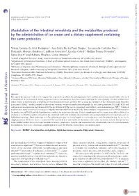Modulation of the Intestinal Microbiota and the Metabolites Produced by the Administration of Ice Cream and a Dietary Supplement Containing the Same Probiotics
