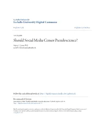 Should Social Media Censor Pseudoscience? Nancy L