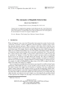 The Emergence of Linguistic Form in Time