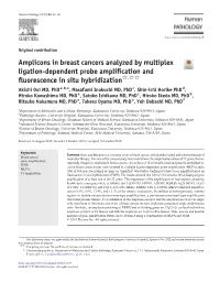 Amplicons in Breast Cancers Analyzed by Multiplex Ligation-Dependent