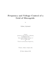 Frequency and Voltage Control of a Grid of Microgrids
