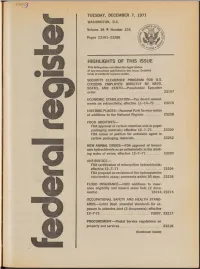 HIGHLIGHTS of THIS ISSUE This Listing Does Not Affect the Legal Status of Any Document Published in This Issue
