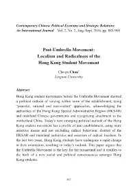 Localism and Radicalness of the Hong Kong Student Movement