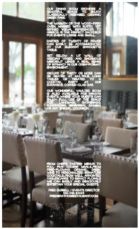 Private Dining Menu