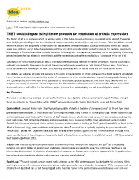 THBT Social Disgust Is Legitimate Grounds for Restriction of Artistic Expression