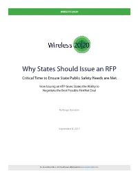Why States Should Issue an RFP Critical Time to Ensure State Public Safety Needs Are Met