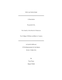 APA 6 Dissertation Template