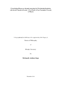 Chapter 2: Democracy, Democratic Consolidation, Chieftainship and Its