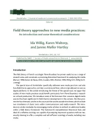 Field Theory Approaches to New Media Practices: Ida Willig, Karen Waltorp